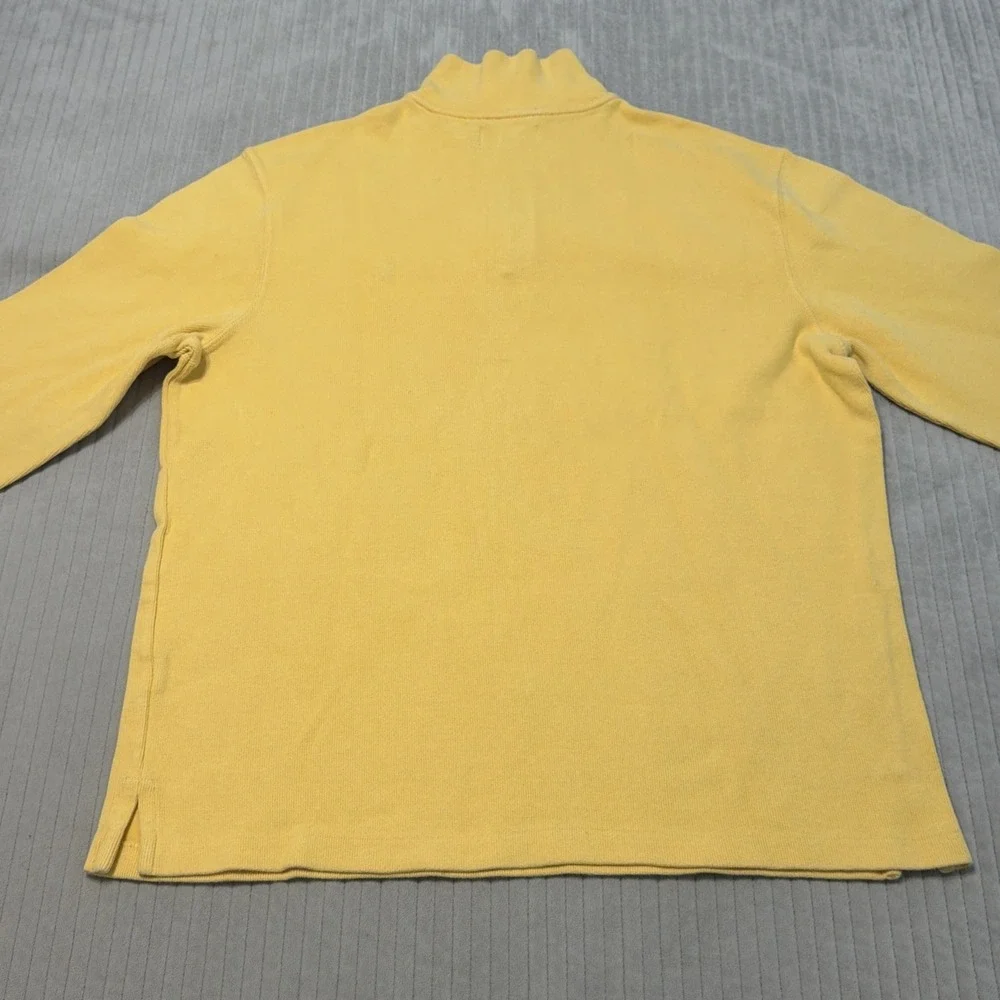 Polo Ralph Lauren Sweater Mens XL Yellow 1/4 Zip Pullover Cotton Knit Preppy